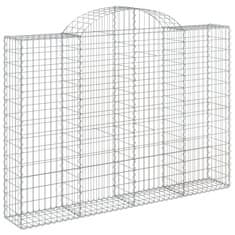 Greatstore 3 db íves horganyzott vas gabion kosár 200x30x140/160 cm