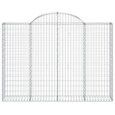 Greatstore 3 db íves horganyzott vas gabion kosár 200x30x140/160 cm