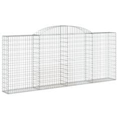 Greatstore 10 db íves horganyzott vas gabion kosár 300x30x120/140 cm