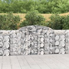 Greatstore 10 db íves horganyzott vas gabion kosár 300 x 30 x 100/120 cm