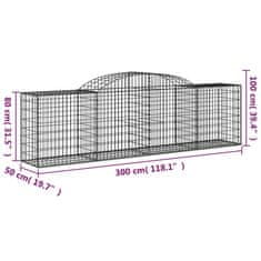 shumee 12 db íves horganyzott vas gabion kosár 300x50x80/100 cm