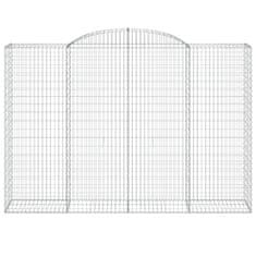 Greatstore 3 db íves horganyzott vas gabion kosár 300x50x200/220 cm