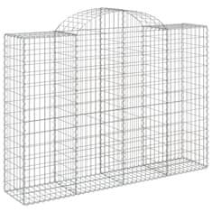 Greatstore 11 db íves horganyzott vas gabion kosár 200x50x140/160 cm