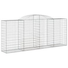 Greatstore 17 db íves horganyzott vas gabion kosár 300x50x120/140 cm