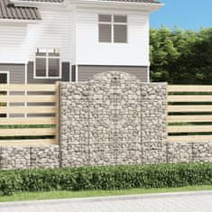 Greatstore 10 db íves horganyzott vas gabion kosár 200x50x180/200 cm