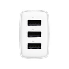 BASEUS Compact hálózati töltő 3x USB 17W, fehér