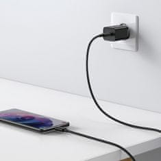 BASEUS Super Si hálózati töltő USB-C 25W + kábel USB-C / USB-C, fekete