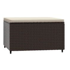 Greatstore barna polyrattan kerti lábtartó párnával