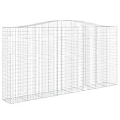 Greatstore 3 db íves horganyzott vas gabion kosár 400x50x200/220 cm