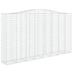 Greatstore 3 db íves horganyzott vas gabion kosár 400x50x220/240 cm