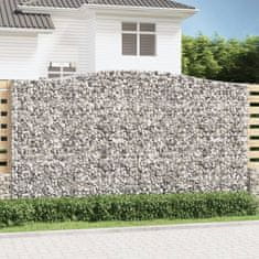 Greatstore 3 db íves horganyzott vas gabion kosár 400x50x220/240 cm