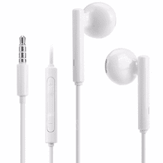 Huawei Vezetékes sztereó fülhallgató, 3,5 mm jack, felvevő gomb, Huawei, fehér, gyári, 
