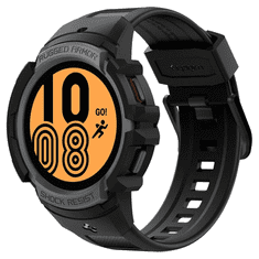 Spigen Samsung Galaxy Watch 4 / 5 (40mm) SM-R860 / R905F, Szilikon védőkeret, ütésálló, szíjjal, Rugged Armor Pro, sötétszürke (112803)