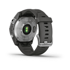 Garmin Fenix 7S okosóra ezüst, grafit színű szilikon szíjjal (010-02539-01) (010-02539-01)