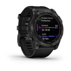 Garmin Fenix 7X Solar okosóra Palaszürke, fekete színű szilikon szíjjal (010-02541-01) (010-02541-01)