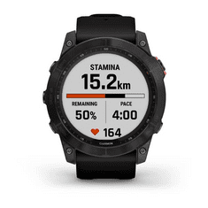 Garmin Fenix 7X Solar okosóra Palaszürke, fekete színű szilikon szíjjal (010-02541-01) (010-02541-01)