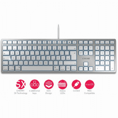 Cherry KC 6000 SLIM FOR MAC billentyűzet USB QWERTZ Német Ezüst (JK-1610DE-1)