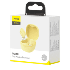Baseus Encok WM01 TWS Bluetooth fülhallgató sárga (NGWM01-0Y)