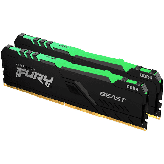 Kingston 32GB/2666MHz DDR-4 (Kit of 2) 1Gx8 FURY Beast RGB (KF426C16BB1AK2/32) m (KF426C16BB1AK2/32)