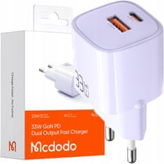 Mcdodo USB/USB-C töltő, gyors, nano, GaN 33W PD, lila McDodo | CH-0155