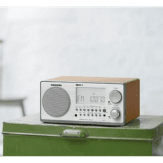 Sangean WR-2 S FM / AM digitális szintézeres fa dobozos asztali rádió ezüst (sa-hra-wr2s)