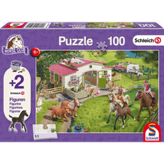 Schmidt Lovas kirándulás 100db-os puzzle (56190) + 2db Schleich figura a dobozban (17803-184) (17803-184)