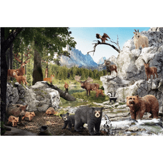 Schmidt Az erdő állatai, 40 db-os puzzle +2 db Schleich figura a dobozban (56239, 18098-182) (56239, 18098-182)