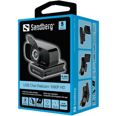 Sandberg Webkamera, USB Chat Webcam 1080P HD (134-15)