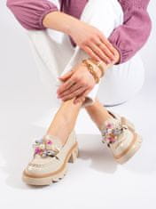 Amiatex Női félcipő 93581, bézs és barna árnyalat, 40