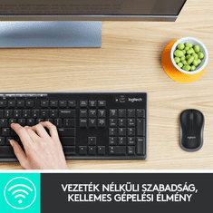 Logitech Wireless Desktop MK270 vezeték nélküli angol billentyűzet UK + egér (920-004523) (920-004523)