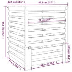 Vidaxl szürke tömör fenyőfa komposztáló 82,5 x 82,5 x 99,5 cm 823817