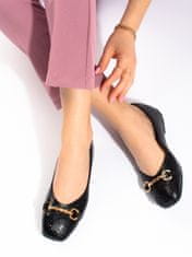 Amiatex Női balerina cipő 93624 + Nőin zokni Gatta Calzino Strech, fekete, 38