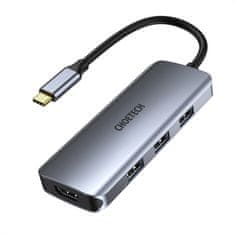 shumee Többfunkciós USB HUB Type C - 3xUSB kártyaolvasó SD és TF HDMI 4K 7 az 1-ben szürke