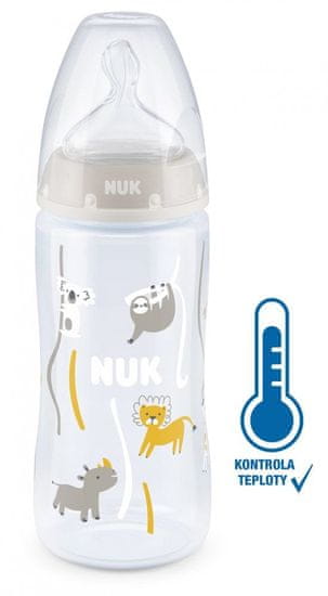Nuk FC+ cumisüveg hőmérséklet-szabályozóval 300 ml - bézs színű