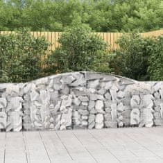 Greatstore 2 db íves horganyzott vas gabion kosár 400x30x80/100 cm