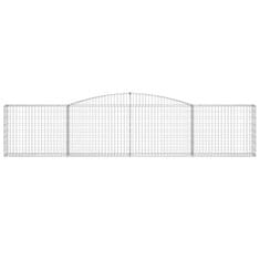 Greatstore 10 db íves horganyzott vas gabion kosár 400x30x80/100 cm