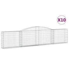 shumee 10 db íves horganyzott vas gabion kosár 400x30x80/100 cm