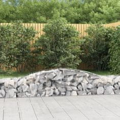 Greatstore 4 db íves horganyzott vas gabion kosár 400x50x40/60 cm