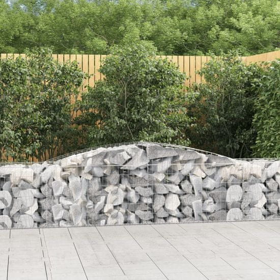 Greatstore 8 db íves horganyzott vas gabion kosár 400x50x60/80 cm