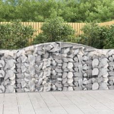 Greatstore 4 db íves horganyzott vas gabion kosár 400x50x100/120 cm