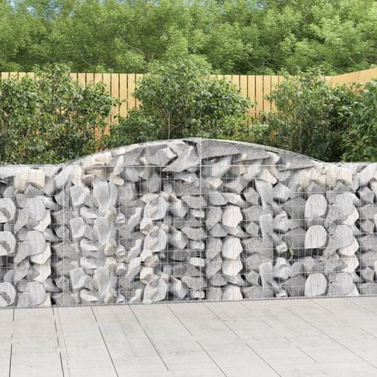 Greatstore 8 db íves horganyzott vas gabion kosár 400x50x100/120 cm