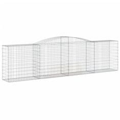 Greatstore 4 db íves horganyzott vas gabion kosár 400x50x100/120 cm