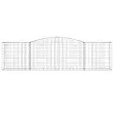 Greatstore 4 db íves horganyzott vas gabion kosár 400x50x100/120 cm