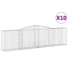 shumee 10 db íves horganyzott vas gabion kosár 400x50x100/120 cm