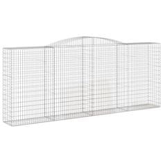 Greatstore 4 db íves horganyzott vas gabion kosár 400x50x160/180 cm