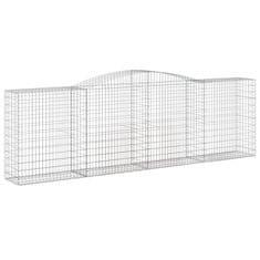 Greatstore 10 db íves horganyzott vas gabion kosár 400x50x120/140 cm