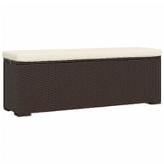 shumee barna polyrattan zsámolypad párnával 110 x 30 x 40 cm