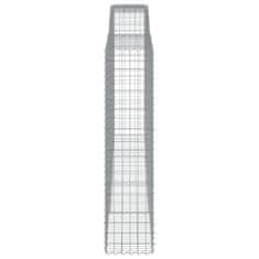 Greatstore 2 db íves horganyzott vas gabion kosár 400x50x200/220 cm