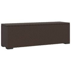 shumee barna polyrattan zsámolypad párnával 110 x 30 x 40 cm