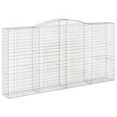 Greatstore 2 db íves horganyzott vas gabion kosár 400x50x200/220 cm